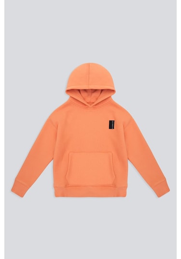 Kids Boy Kapüşonlu Sweatshirt Turuncu
