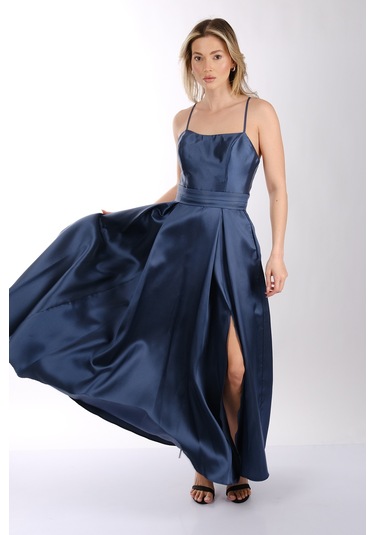 Abiye Elbise Dori 00kb7078 Koyu İndigo