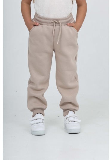 Toontoy Kız Çocuk T Logo Nakışlı Eşofman Alt Bej