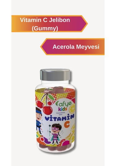 Afye Kids Güçlendirilmiş Şeker Vitamin C 50 Ayıcık Jelibon
