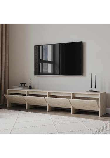 Laris 180 cm Tv Ünitesi – 4 Kapaklı, Traverten Desenli