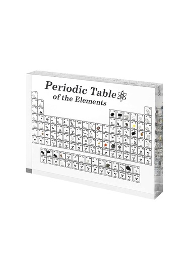 Monyee Akrilik Elementler Periyodik Tablosu: Ev Dekorasyonu, Öğretim Aracı Ve Bilim Severlere Hediye Şeffaf Siyah, Büyük Boy, 20x12.5cm