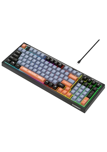 Everest KB-98 Silent Sessiz Rainbow Q Membrane Klavye