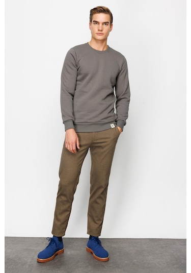 Igs İgs Erkek Koyu Gri Standart Bisiklet Yaka Sweatshirt Koyu Gri