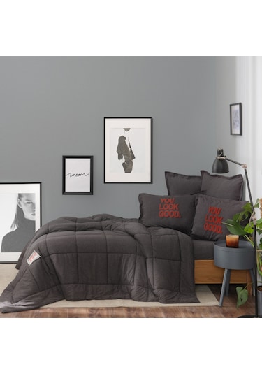Karaca Home Motto Cotton Comfort Tek Kişilik Antrasit