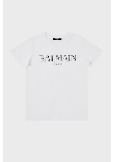 Balmain Çocuk T Shirt 6m8721 Mx030 100 Beyaz