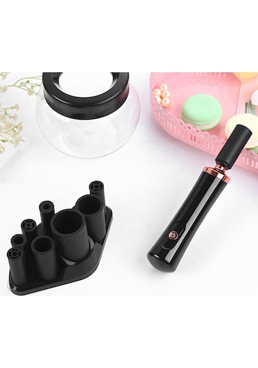 Geeroyoo Makyaj Fırçası Temizleme Ve Kurutma Makinesi - Otomatik Şarjlı Beyaz Model, 8 Silikon Kılıf Dahil