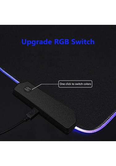 Hangfox Rgb Işıklı Oyuncu Mouse Padı, 14 Işık Modu, Usb İle Çalışır, 800x300mm, Anti Kayma Taban, Kalınlastırılmış Kilitli Kenar, Siyah Renk
