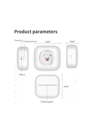 Mufunye Öğrenci Mini Hata Notu Yazıcı X7 - Termal/sticker/renk Kağıtlı, Bluetooth İle Bağlanabilir, Kartuşsuz Baskı