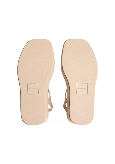 Calvin Klein Kadın Kalın Dolgu Topuk Kalın Tek Kalın Bantlı Bej Sandalet-14718 Calvin Klein Kadın Kalın Dolgu Topuk Kalın Tek Kalın Bantlı Bej Sandalet-14718