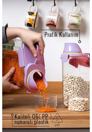 Contalı Sızdırmaz Erzak Saklama Kabı / 1100 Ml / Pembe - Tekli Pembe