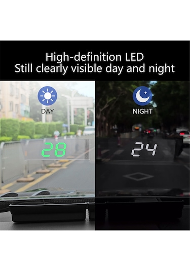 Fosenze Araç Gps Hud Yüksek Keskinlikli Hız Gösterici, Usb İle Otomatik Bağlanma, Tam Desteksiz Kurulum Km/sa, Yeşil Işık