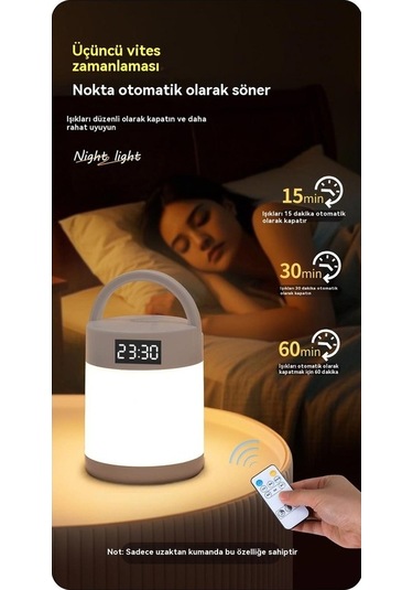 Pazly Zaman Şarjlı Çok Fonksiyonlu Yaratıcı Gece Lambası Beyaz Model Beyaz