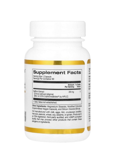 California Gold Nutrition Saffron Safran Extract With Affron , 2