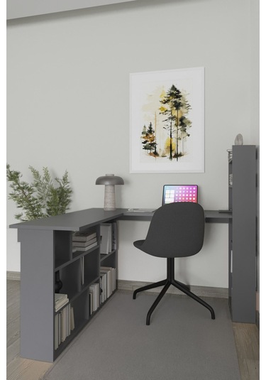 Venedik 13 Raflı Çalışma Masası, Antrasit