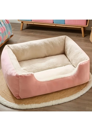 Honeybeeshop Rahat Evcil Hayvan Yatağı Pembe Kare Yuva Yüksek Kalite Xxl Boy 80x60cm Küçük Orta Boy Köpekler İçin Tüm Mevsimler
