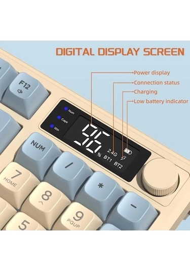 Miaxtreme Freewolf M96 2.4g+bt5.0 Çift Bağlantılı Tft Led Ekranlı Manyetik Switch Reinbow Gaming Oyuncu Klavye