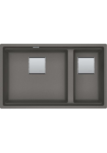 Franke Kubus Kng 120 Stone Grey, Tezgah Altı Evye Siyah