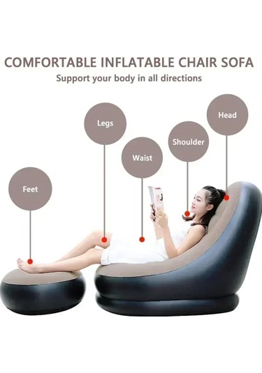 Yeni Şişme Eğlence Fasulye Torbası Kanepe Tembel Koltuk Takımı Çok Renkli