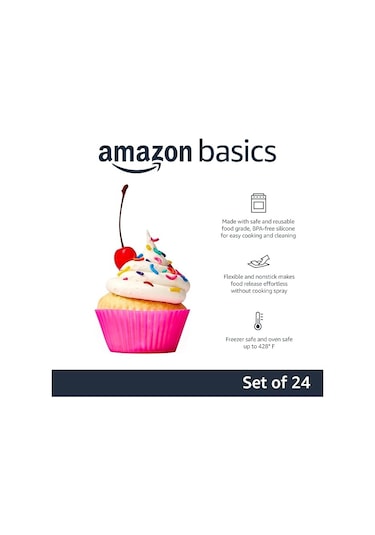 Yuvarlak Fırın Kapları, Yeniden Kullanılabilir Silikon, 220 C'ye Kadar Fırında Kullanılabilir, 24'lü Paket, Çeşitli Renkler Diğer