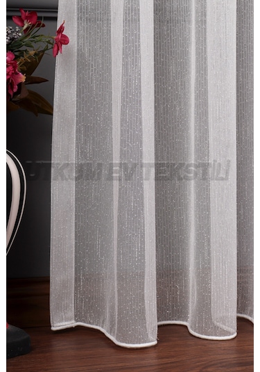 Gümüş Simli Keten Düz Tül Perde Akdz 920