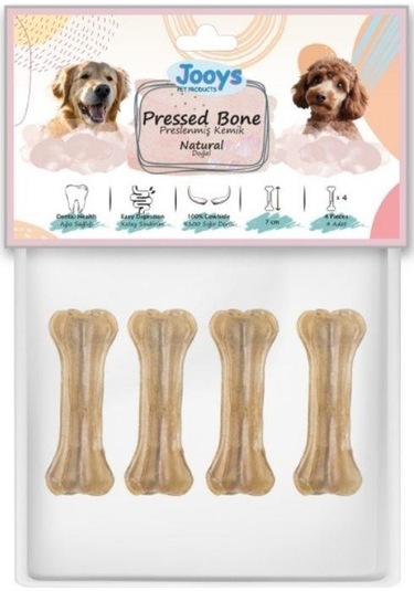 Jooys Naturel Pres Köpek Ödül Kemiği 7 Cm 4'lü
