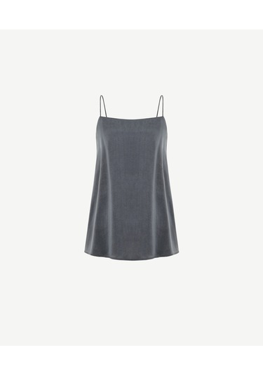 Yargıcı Askılı Tunik Boy Bluz 25ykbl6028p 059 Gri