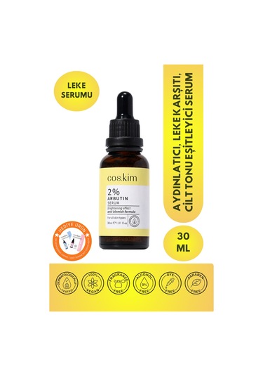 %2 Arbutin Cilt Tonu Eşitleyici Ve Aydınlatıcı Cilt Bakım Serumu 2% Arbutin Serum 30 Ml