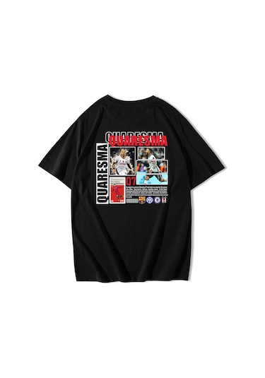 Brz Collection Unisex Oversize Ricardo Quaresma T-shirt Siyah