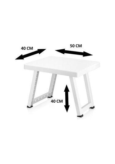 Portatif Katlanır Masa Bahçe Masası Kamp Masası Beyaz