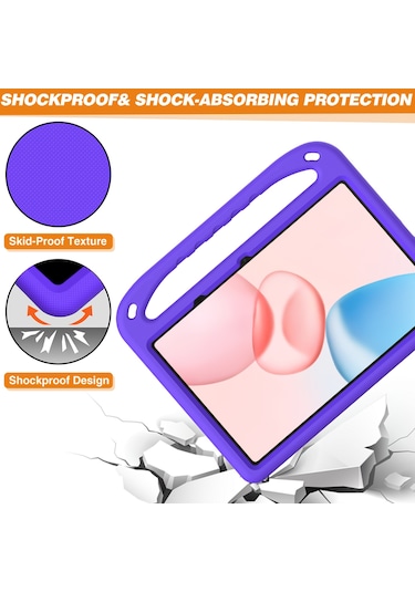 Honor Pad 10 Kılıf El Tutacağı Destekli Tablet Eva Kılıfı - Mor Tablet Kılıfı
