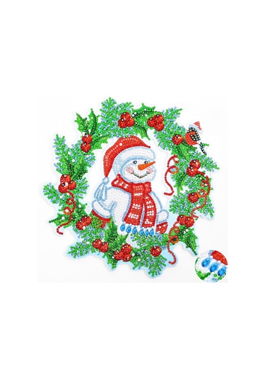 5d Elmas Boya Noel Dıy Yuvarlak Dekorasyon Çelenk Yeşil Kırmızı