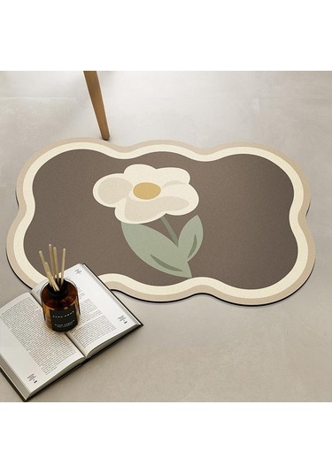 Gri Tezgah Bulaşık Bardak Kurutma Mat Mutfak Sofra Drenaj Pedi Emici Baskılı Kahve Makinesi Drenaj Mat Masa Placemat Dekor Gri