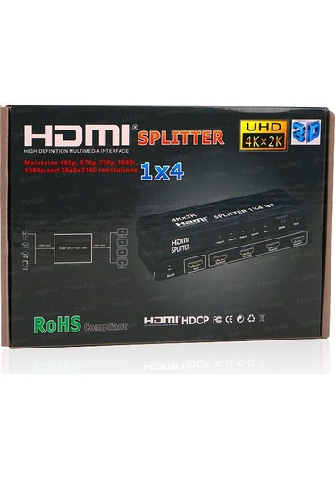 Dark 4Port Dk Hd Sp4X1 1Port Hdmı Giriş 4Port Hdmı Çıkış Hdm