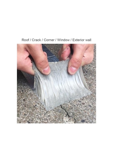 Pazly Yüksek Sıcaklık Dayanımı Su Geçirmez Bant Alüminyum Folyo Kalın Butil Yapışkan Bant Duvar Çatı Kanalı Onarım 3mx5cm