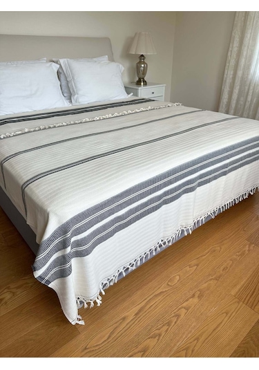 Şıklığı Ve Konforu Buluşturan Pike %100 Pamuk 190 240cm Ekru