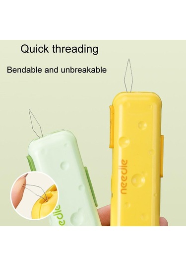 Çok Fonksiyonlu 3'ü 1 Arada İğne İplikleyici Ve İplik Açıcı Ev Taşınabilir El Dikiş Aleti Yeşil