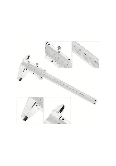 150mm / 0.02mm Paslanmaz Çelik Mekanik Kumpas - Sürgülü Manuel Kumpas