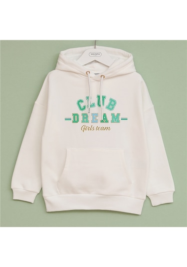 Wanex Kız Çocuk Uzun Kol Kalın Sweatshirt - 32214 Ekru