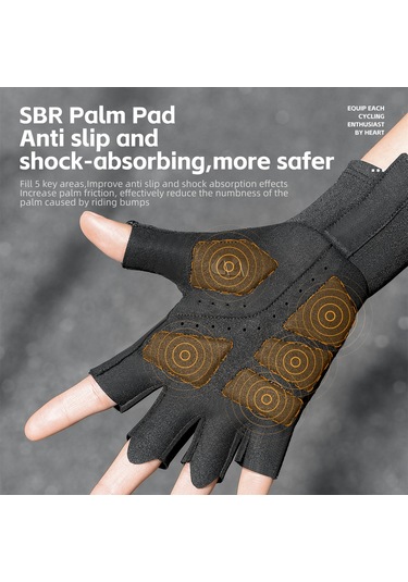 Geeksen Bahar-yaz Bisiklet Eldiveni, Yarım Parmaklı, Kayganlık Engelleme, Şok Emici, Havalandırıcı, Unisex, Gri, M Bedeni Gri