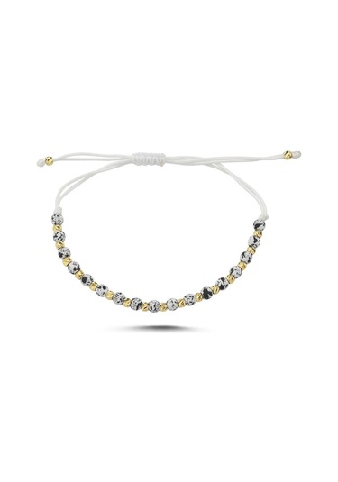 14 Ayar Dorikalı Beyaz Altın İpli Bileklik Renkli