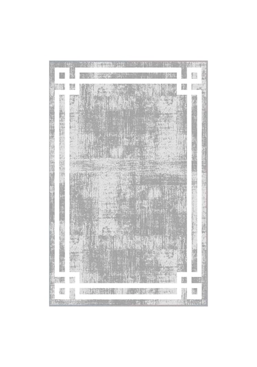 Rovigo Home Dijital Baskı Yıkanabilir Kaymaz Taban Salon Halısı Rvg0495 Gri