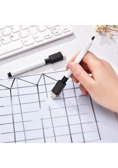 10 Adet Mıknatıslı Beyaz Tahta Kalemi. Silinebilir Tahta Kalem