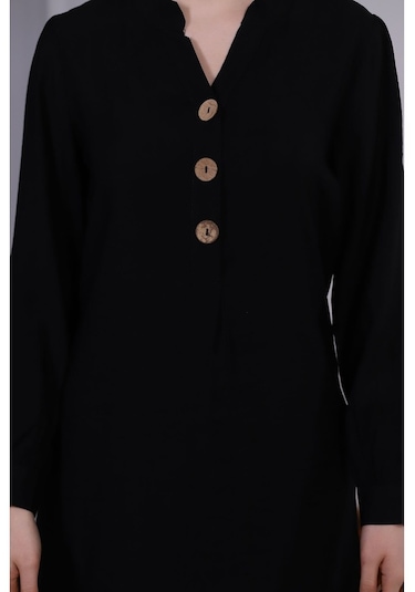 Gabria Kadın Düğmeli Tunik Siyah