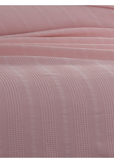 Tek Kişilik Waffle Pike 160x230cm, %100 Pamuk, Petek Tasarım, Pudra Pudra