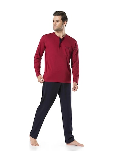 Pierre Cardin Erkek Pijama Set Takım Bordo