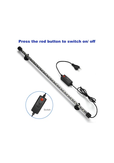 Vkemall Akvaryum Aydınlatma Lambası - Yüksek Parlaklık Led - Balık Görünümü Ve Peyzaj İçin - Yeşil, Mavi, Kırmızı Işık - 24 Led - Avrupa Standartı 8w