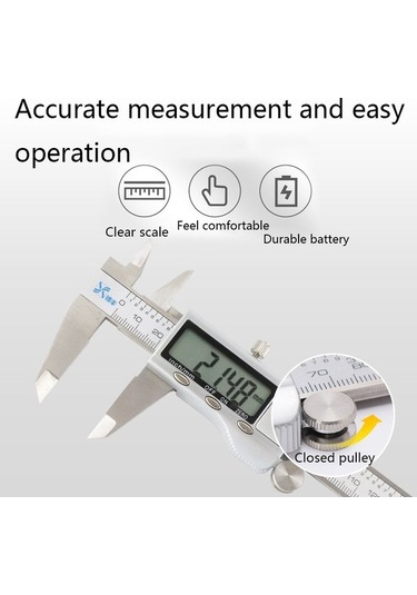 Pazly Çelik Dijital Kumpas 0-200mm, Xıfeng Paslanmaz, Dış/ıç Çap Derinlik Ölçüm Diğer