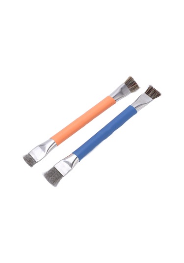 Lemestar Elektonik Bileşen Temizleme Fırçası, Çok Açıklı Premium Çelik Telve, Konforlu Kullanim, Turuncu-mavi 2'li Set