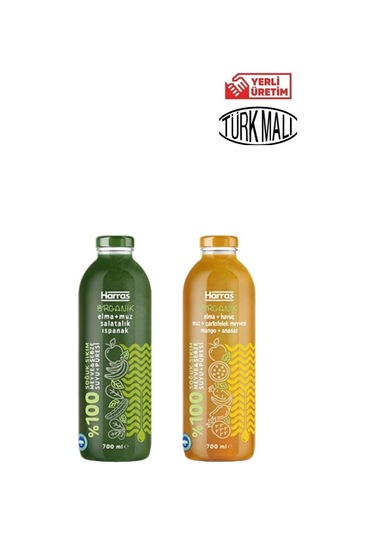 Organik %100 Yeşil+ Sarı Meyve Suyu 700 Mlx2 Adet 700 G